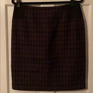 Purple and Black Plaid Thick Skirt, Size 8